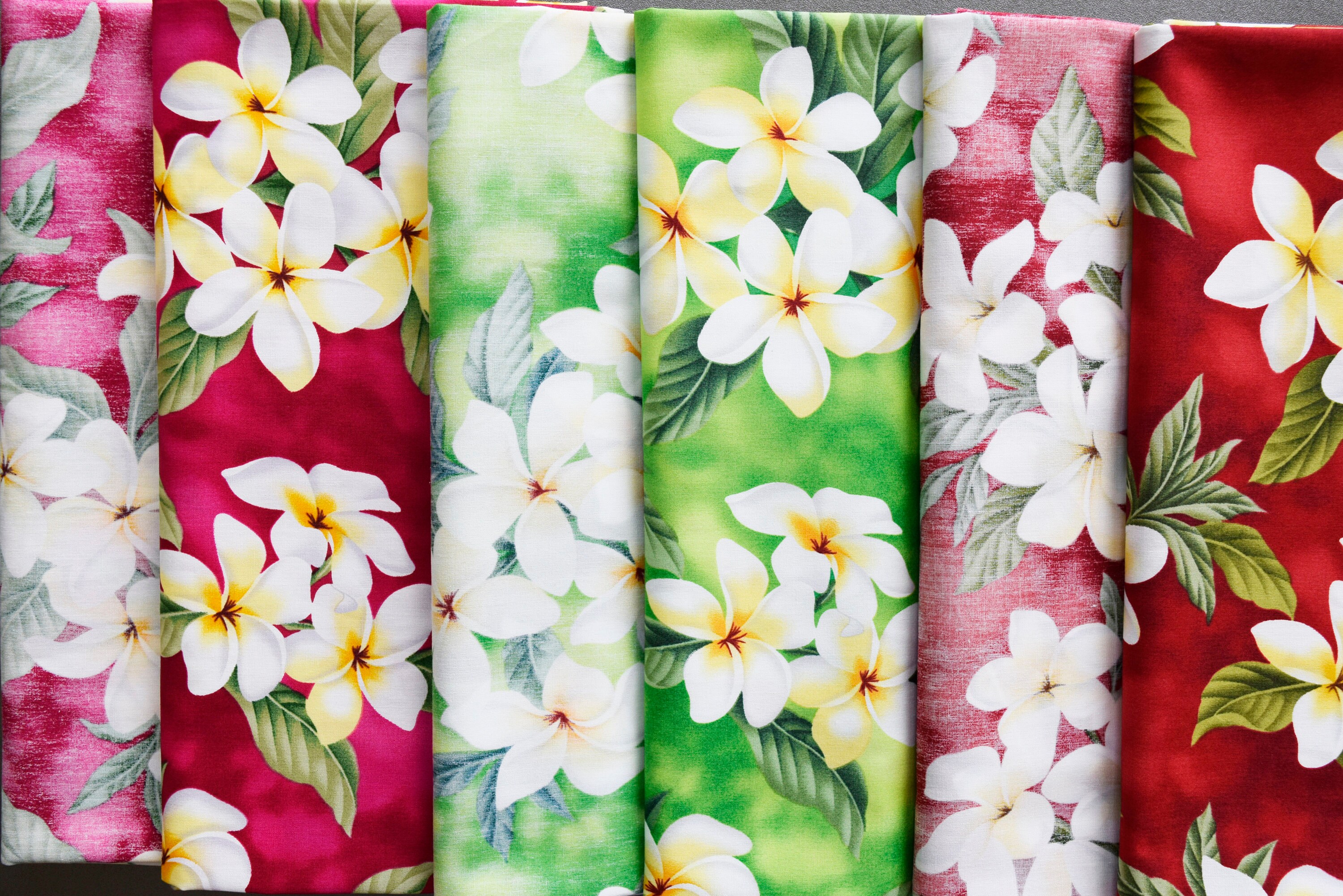 100 Cotton Plumeria Hawaiian Fabric by the Yard Etsy Canada
