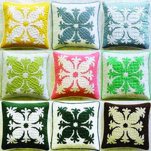 Hawaiian Quilt Pineapple Pillow Covers | Cushion Covers | 12 x 12” | Home Decor | Mother&#39;s Gift | Christmas Gift