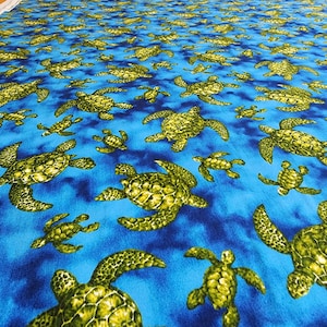 100% cotton Hawaiian Fabric By The Yard- Sea Turtles