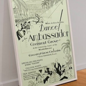 Dance at the Cocoanut Grove Poster / Charleston Lindy Hop Roaring 20s Print Wall Art / 12x18 20x30 24x36
