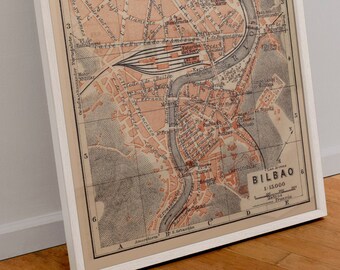Map of 1913 Bilbao Spain / New Poster Print Wall Art 12x18 20x30 24x36 Historical History Housewarming Gift