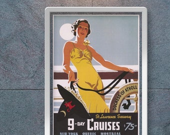 1938 St Lawrence Seaway Cruise Poster / Reprint Vintage Travel Wall Art Print 12x18 16x24 20x30