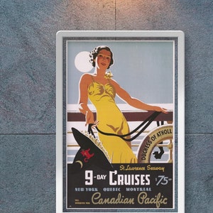 1938 St Lawrence Seaway Cruise Poster / Reprint Vintage Travel Wall Art Print 12x18 16x24 20x30