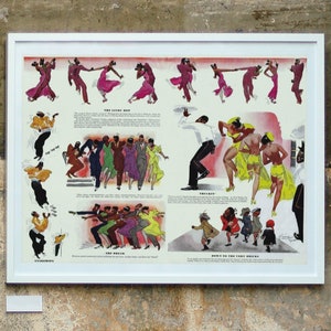 Harlem Dance 1936 Poster Print / E Simms Campbell Lindy Hop Truckin&#39; Snakehips Swing Dancing