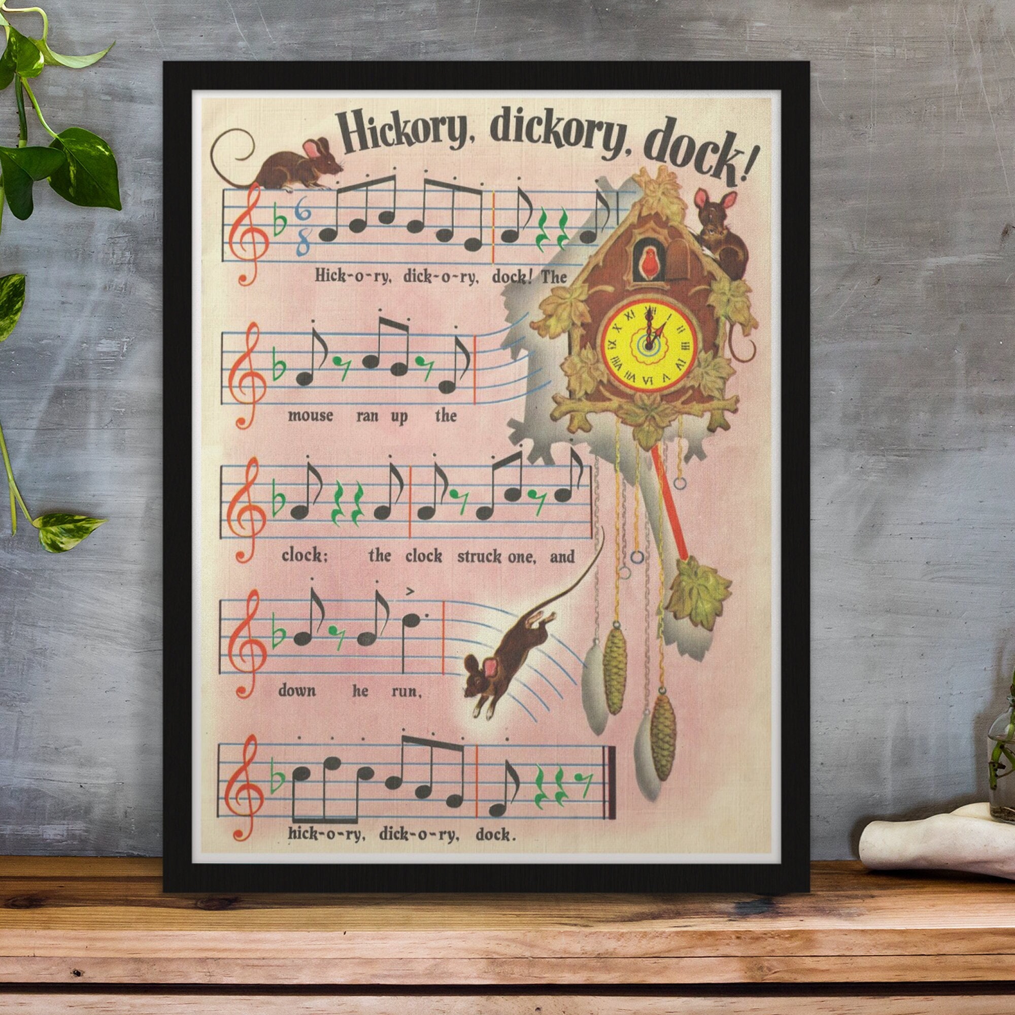 Hickory Dickory Dock Poster Print / Children's Nursery - Etsy