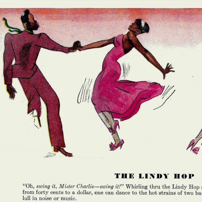 Harlem Dance 1936 Poster Print / E Simms Campbell Lindy Hop Truckin' Snakehips Swing Dancing image 5