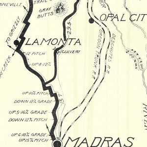 1910 Bend to Madras Road Map Print / Retro Oregon Highways Posters - Etsy