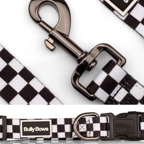 Checker Flag Stylish Custom Dog Collar Etsy
