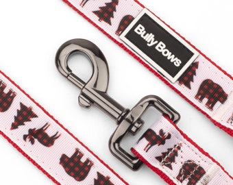 Buffalo Plaid Winter Dog Leash – Strong Polyester Webbing
