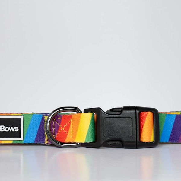 Pride Dog Collar | Rainbow Flag Pride Dog Collar | Adjustable Dog Collar | Dog Collar | Designer Dog Collar | Rainbow Dog Collar