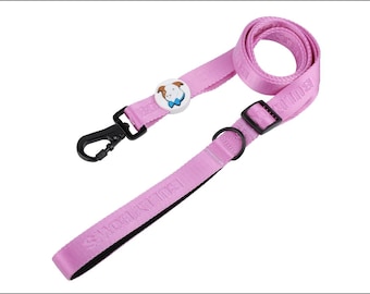 Pink Adjustable Tactical Dog Leash – Heavy Duty Carabiner, Padded Handle