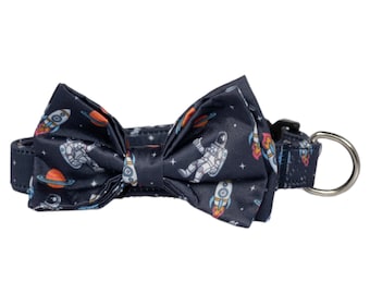 Space Astronaut Dog Collar Bow Tie – Stylish Puppy Collar