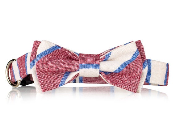 Striped Dog Bow Tie Collar – Stylish Pet Collar