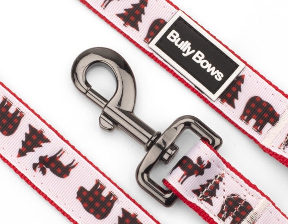Buffalo Plaid Winter Dog Leash – Strong Polyester Webbing