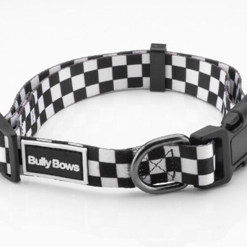 Checker Flag Stylish Custom Dog Collar Etsy
