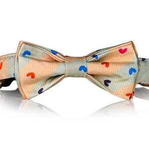 Colorful Heart Bow Tie Dog Collar