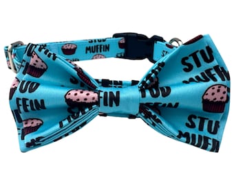 Bow Tie Dog Collar, Handmade Dog Collar, Cute Dog Bow Tie, Rescue Dog Gift