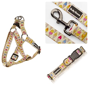 Ice Cream Cone Dog Harness, Collar, Leash Combo - Custard Collar - Puppy Collar - New Dog Gift -  Dog Collar- Summer Dog Collar