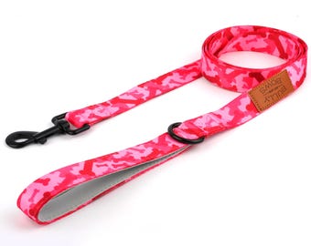 Pink Camo Dog Leash – Durable Nylon, Comfortable Grip