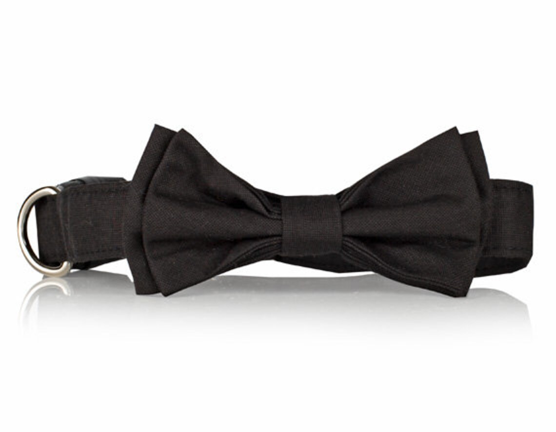 Dog Bow Tie Formal Black Bow Tie Dog Collar Stylish Custom Etsy