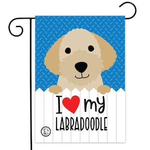 Garden Flag - I Love My Labradoodle Garden Flag - Labradoodle - Dog Garden Flag