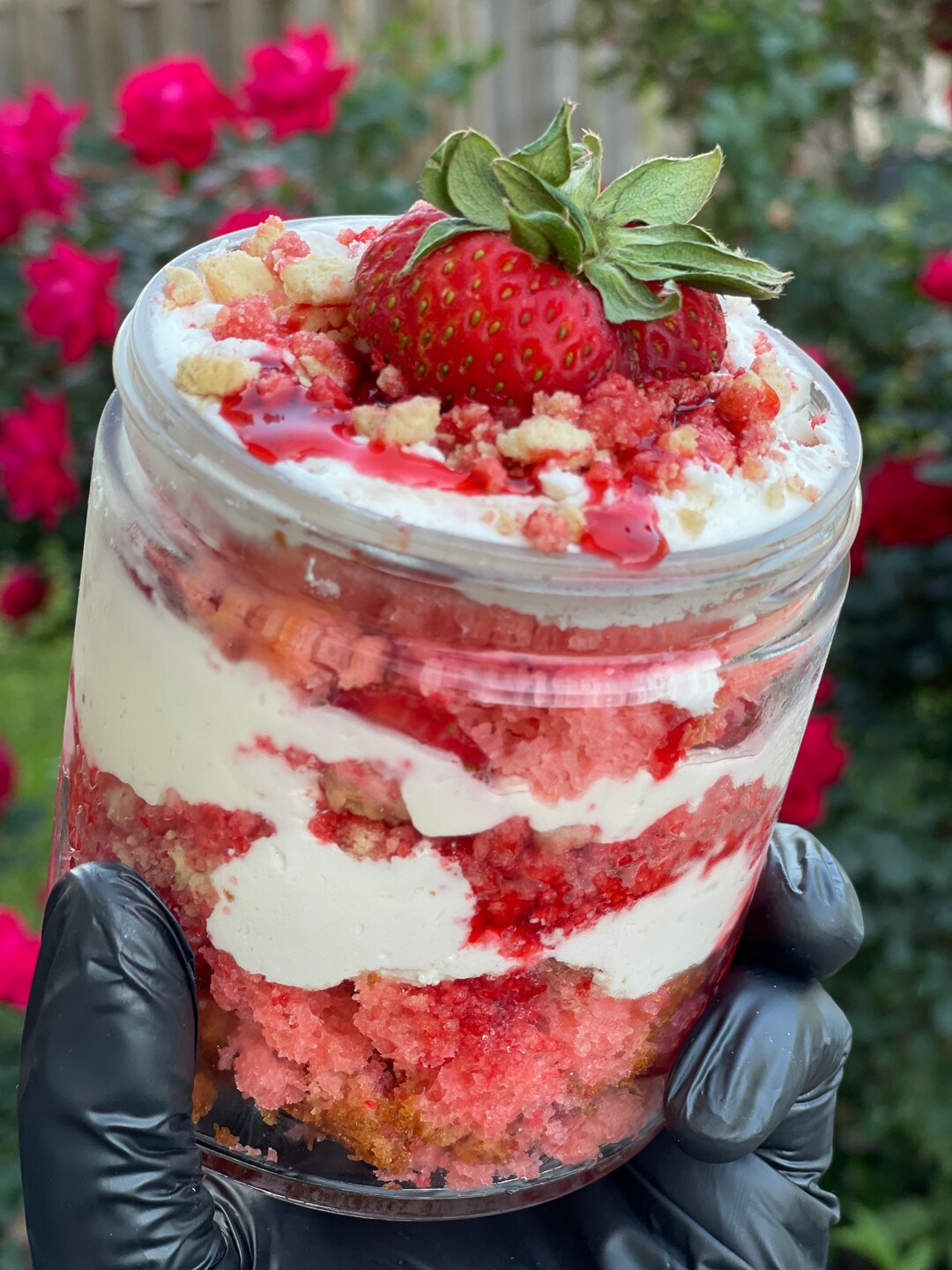 Strawberry Shortcake Crunch Cheesecake Cake Jar 2 Etsy