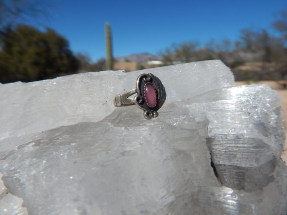 Vintage Sterling Silver and Pink Moonstone Ring. … - image 1