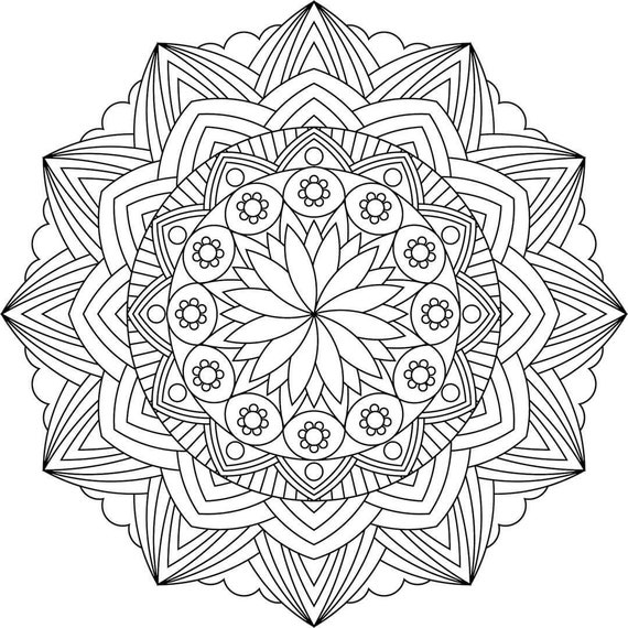 Coloring mandala Coloring pages Create mandala art by your | Etsy