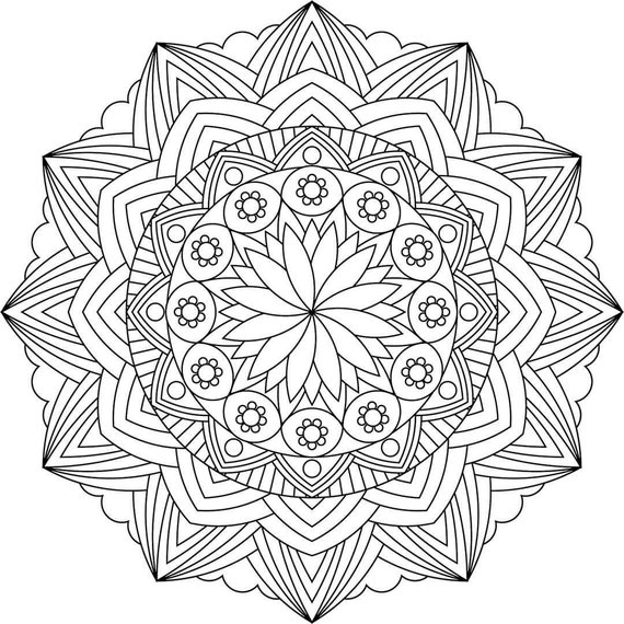 Coloring mandala Coloring pages Create mandala art by your | Etsy