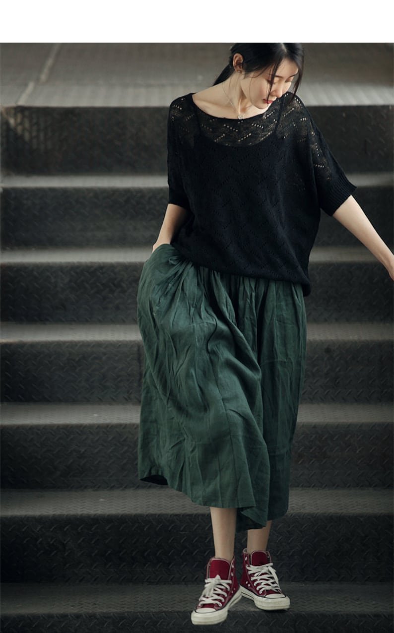 100/% Linen Women Skirt in Two Colors