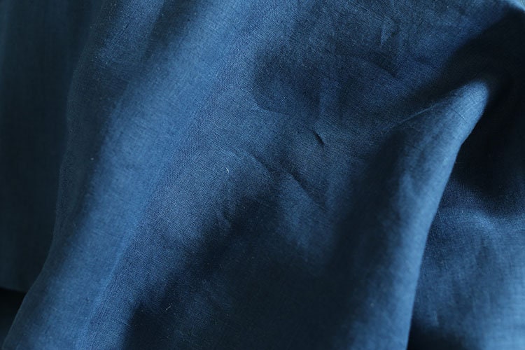 Pencil Pleat Linen Curtain Panel in Blue. Washed Linen - Etsy