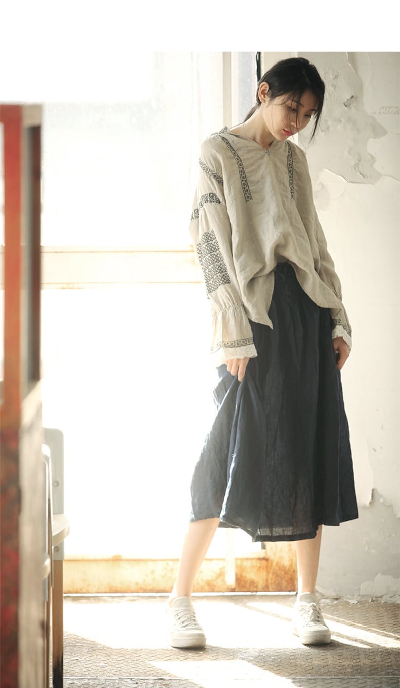 100/% Linen Women Skirt in Two Colors