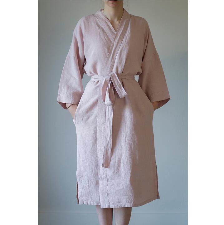 Linen Bathrobe in Five Colours. Dressing Gown for Women Men - Etsy