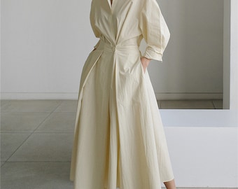 long sleeve cotton dress