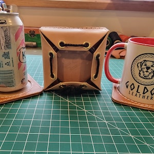 Leather Coaster Set with Storage * Pattern Only * - DIY Leather, Accessory, Table Decor, Pattern,PDF, SVG