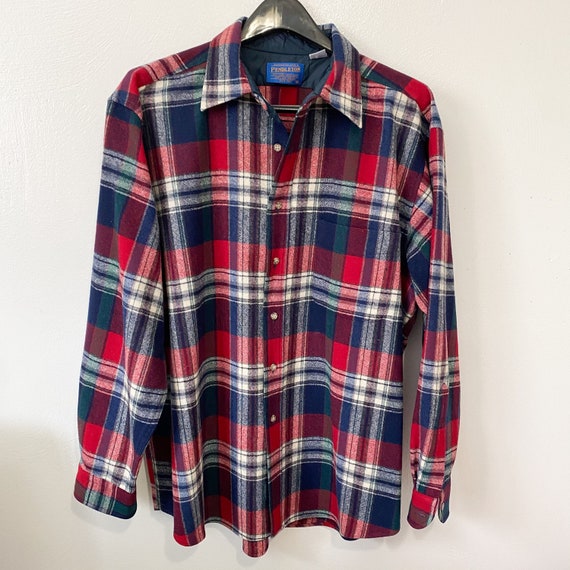 Pendleton Wool Flannel Plaid Long Sleeve Button do