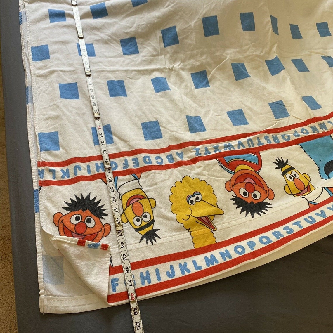 Vintage Flannel Blanket Muppets Sesame Street JP Stevens Twin Etsy