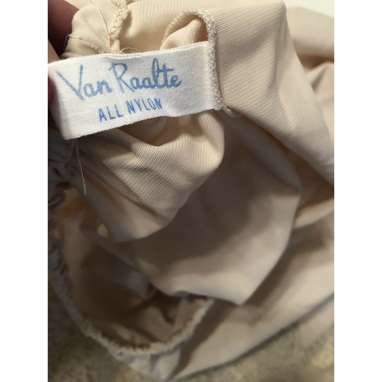 Half Slip Nylon Silky Short Nude Beige Lace Trim Van Raalte Etsy