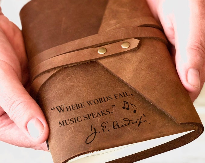 Personalized Leather Music Journal: Songwriter Gift, Sheet Music Notebook