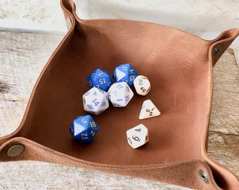 Personalized Leather Dice Tray: DnD RPG Gaming Accessory