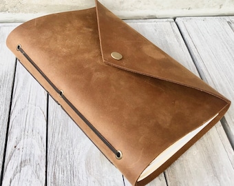 Personalized A5 Leather Journal: Handmade Custom Writer's Diary