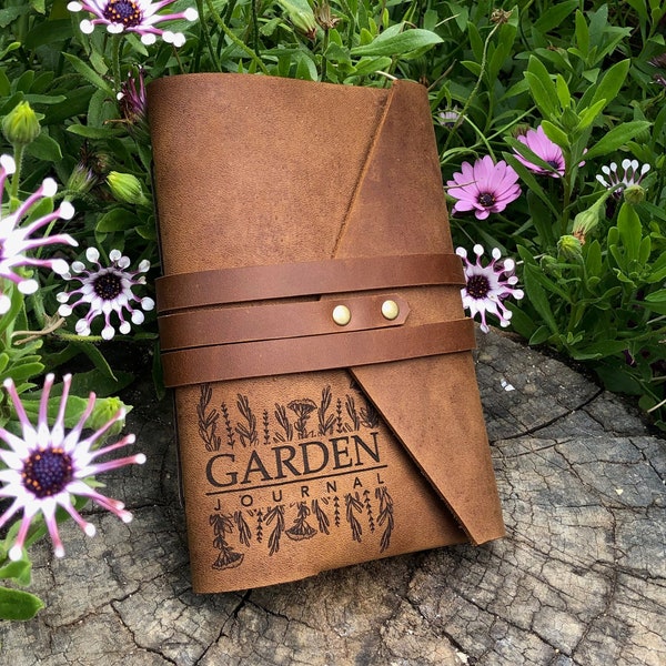 Personalised Garden Journal, Leather Garden Planner, Gardening Journal, Garden Gift, Botanical Journal, Gardeners Notebook