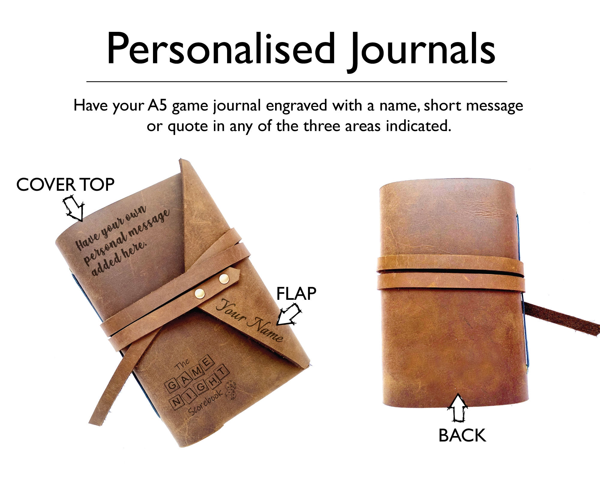 A5 Personalized Board Game Scorebook, Leather Gaming Notebook, Board Game Accessories, Custom Board Game Journal, Board Game Gifts