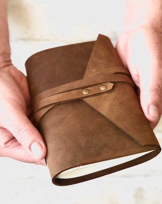 Personalised Leather Wrap Journal, Engraved Journal, Custom Leather Journal, 3rd Anniversary Gift, Keepsake Journal, Mens Journal Gift