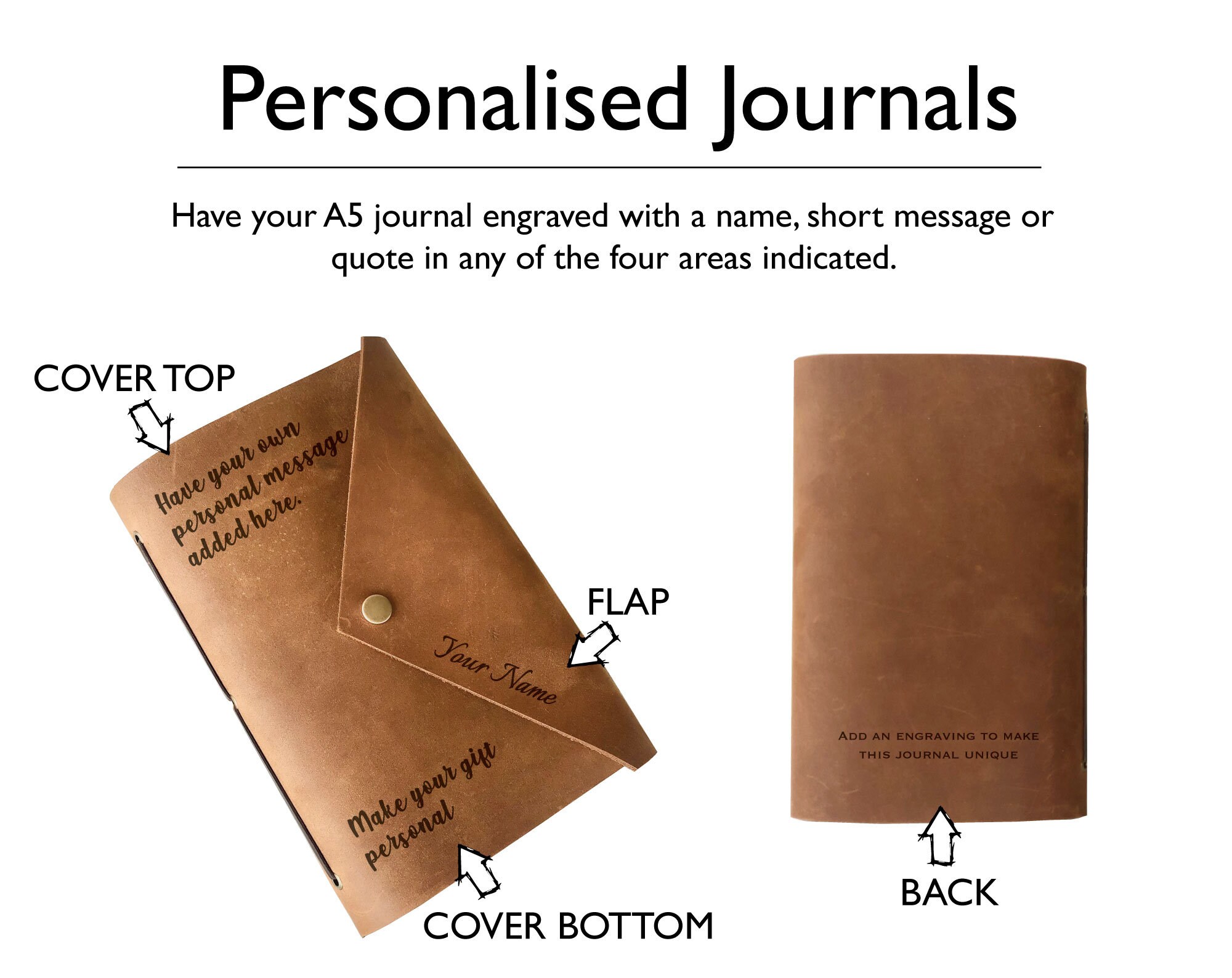 Personalised A5 Leather Journal Custom Leather Journal Etsy Australia