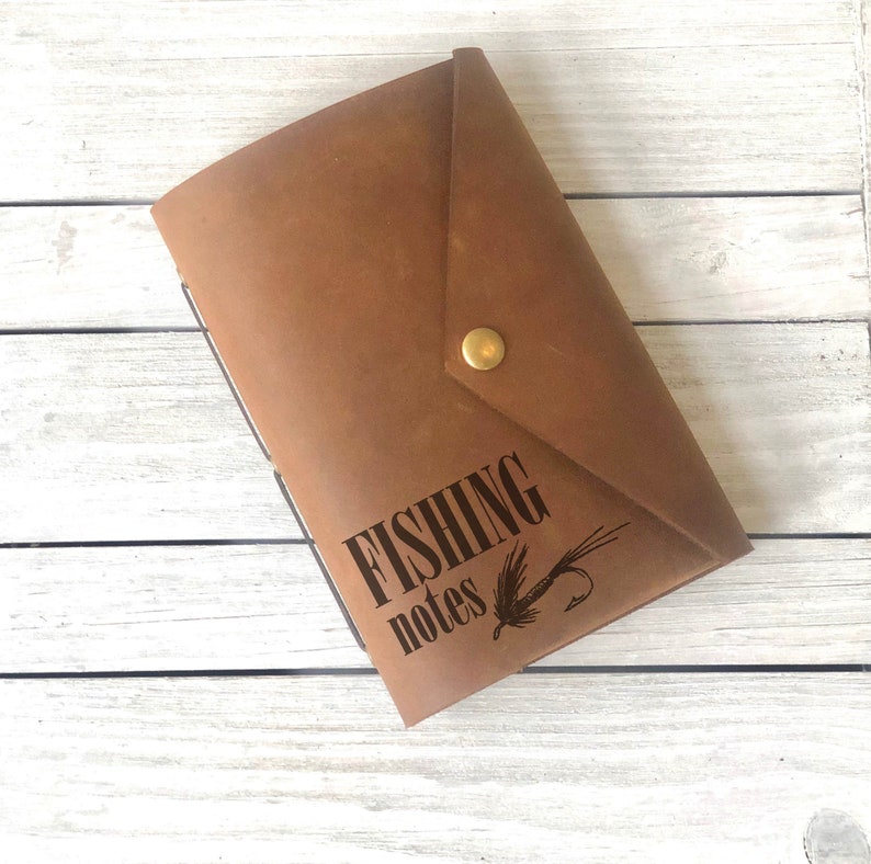 Personalized Fly Fishing Journal Custom Leather Notebook Etsy