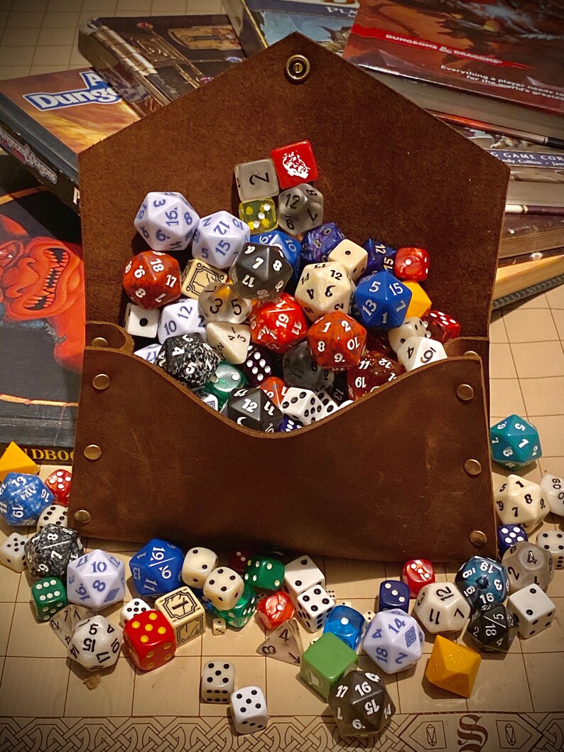 Custom DnD Dice Bag Leather Dice Pouch Dungeons and Dragons Etsy