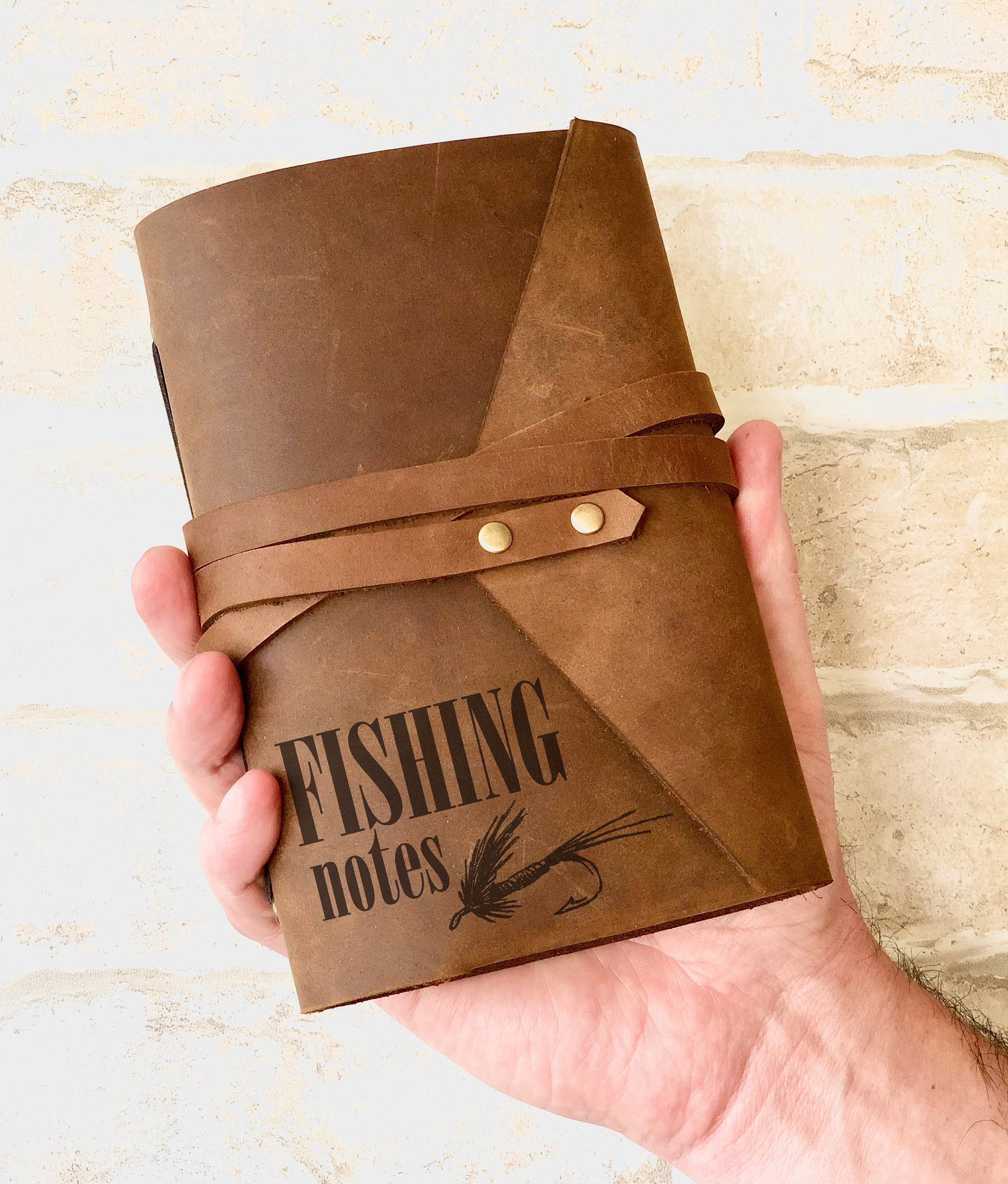 Fly Fishing Journal Personalised Leather Notebook Fishing Etsy