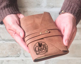 Custom Leather Golf Scorebook: Personalised Golfers Journal