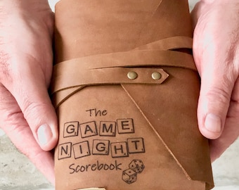 Personalised Board Game Scorebook, Leather Gaming Notebook, Board Game Accessories, Custom Board Game Journal, Personalized Board Game Gifts